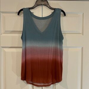 Maurices Teal and Rust Gradient Tank Top
